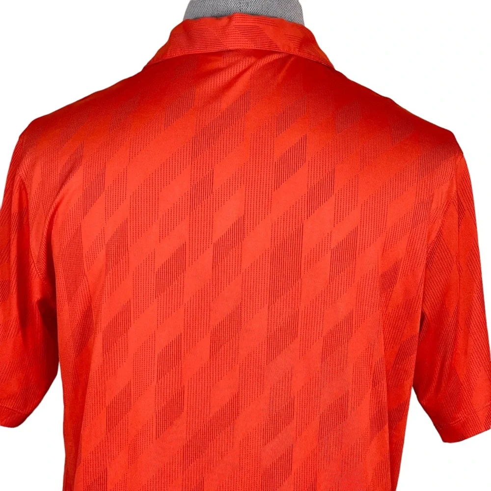 Nike Tiger Woods Collection Dri-Fit Golf Polo Orange With Geometric Prin…